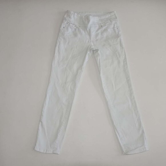 Jag Women's High Rise Pull On Slim Ankle Jeans Size 6 White 26" Inseam Stretch - Picture 1 of 8